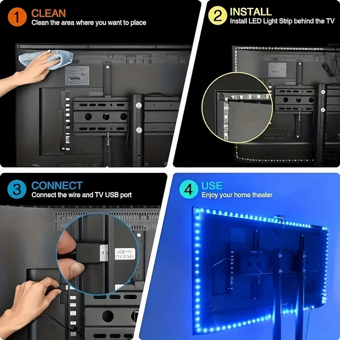 Tira de luz led para TV