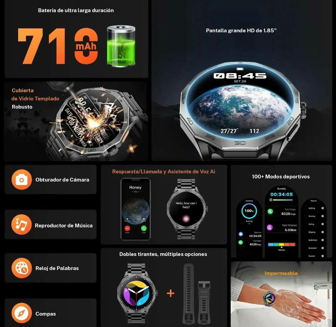 Reloj inteligente multifuncional