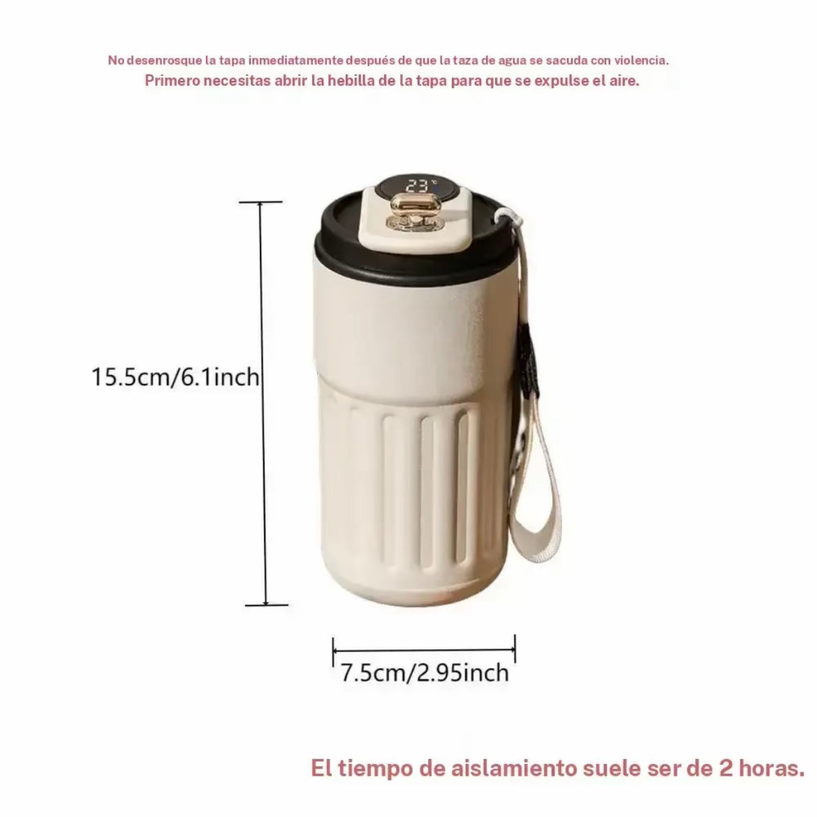 Botella térmica con pantalla