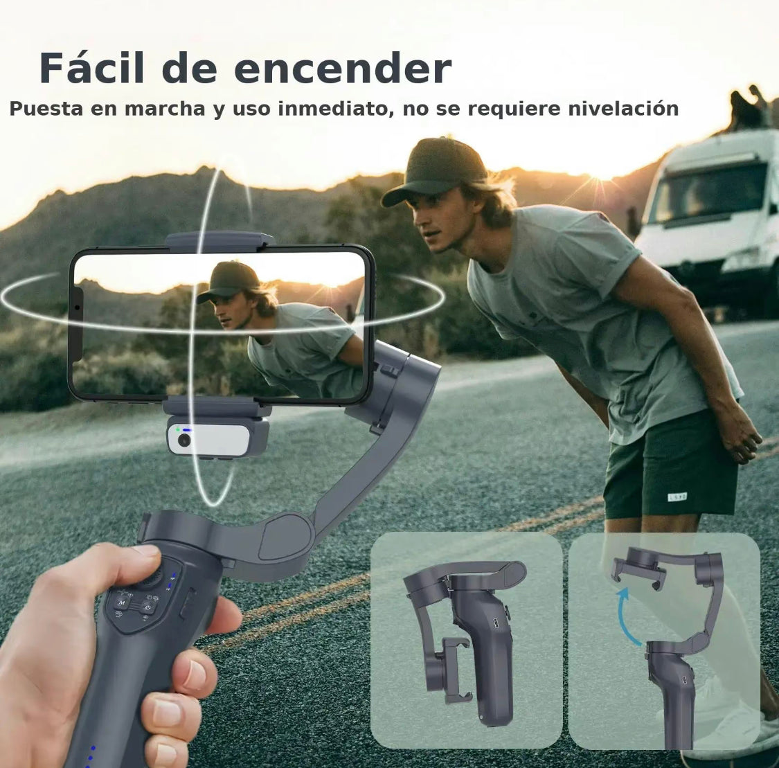 Estabilizador gimbal plegable con IA