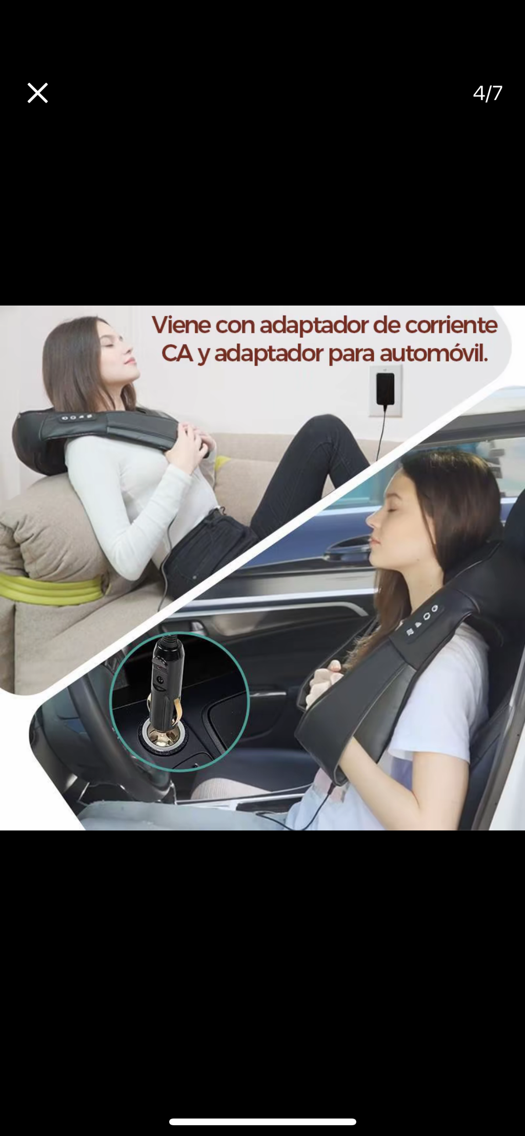 Masajeador Shiatsu de cuello y
espalda, almohada de masaje, adecuada para cuello, espalda, hombros, pies, piernas.