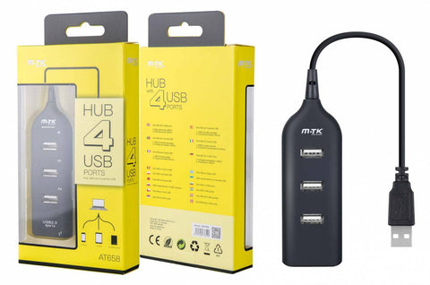 USB Hub con 4 Puertos, Negro