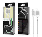 BT753 PL Cable de Datos  Aluminio Flat para Micro USB , 2A  1M , Plata