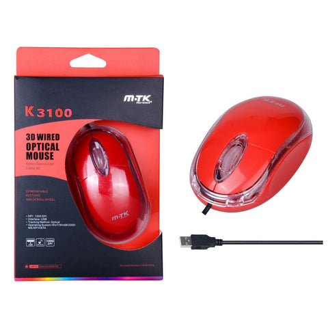 K3100 RJ Raton Optico Dinker K3100 Rojo