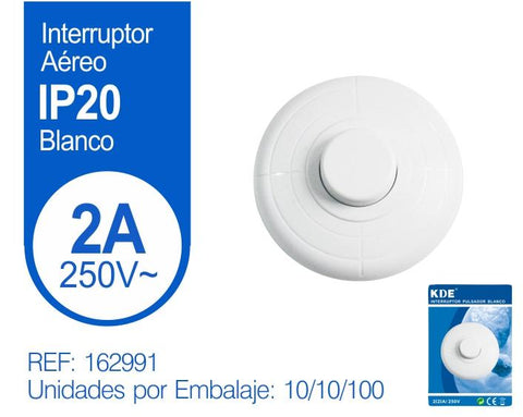 INTERRUPTOR SUELO PULSADOR <100W 110-250V Blanco