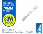 HALOGENA LINEAL R7S 80W 78mm