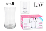 LUN358F SET 6 VASOS VIDRIO 365cc LUNE