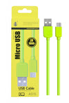Cable de datos para Micro USB, 2A, 1M Verde