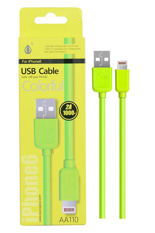 Cable de Datos para Iphone 5/6/7 Verde