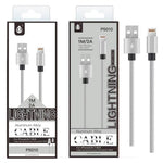 Cable de dato Merga Metalico para Iphone5/6/7 Plata, 2A, 1M