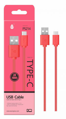 Cable de Datos para Type-C, 2,0A, 1M Rojo