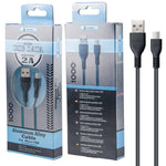 Cable de Datos Aluminio Net Woven para Micro USB, 2A 1M, Negro