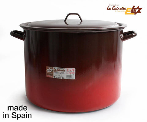 OLLA ALTA C/TAPA 36cm  30L FUEGO