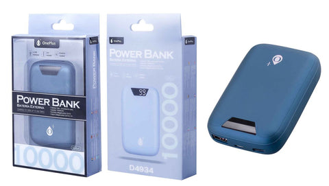 PowerBank ZODIC 10000 mAh , 2 USB con indicador LED, Azul