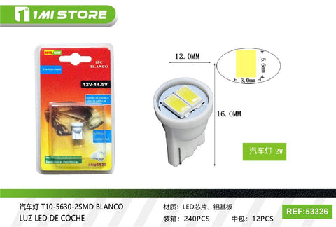 T10-5630-2SMD BLANCO LUCES DE COCHE