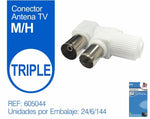 CONECTORES DE ANTENA TV ACODADOS M+H