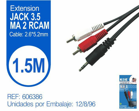EXTENSION JACK 3.5MM 2 RCA M 1.5m