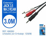 EXTENSION JACK 3.5MM 2 RCA M 3m