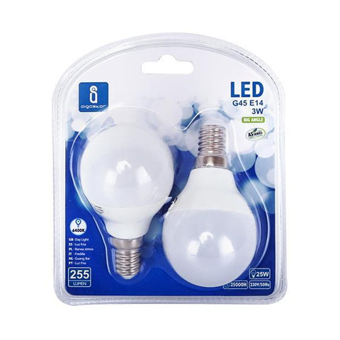 LED A5 G45 (2 pcs)(3W,E14,6400K)