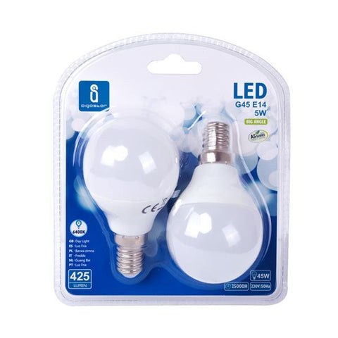 LED A5 G45 (2 pcs)(5W,E14,6400K)