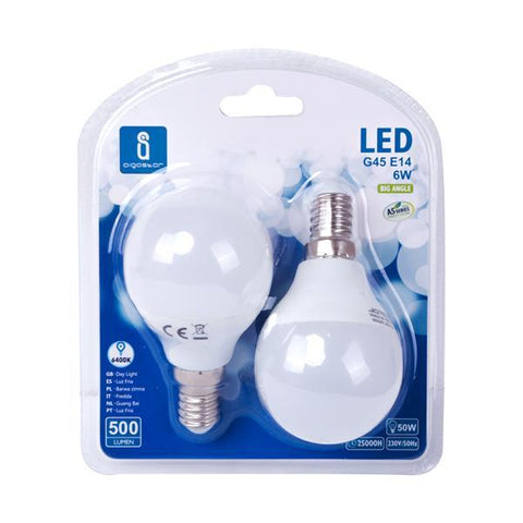 LED A5 G45 (2 pcs)(6W,E14,6400K)