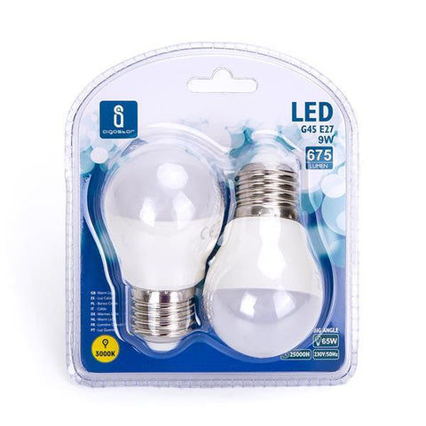 LED A5 G45 (2 pcs)(9W,E27,3000K)