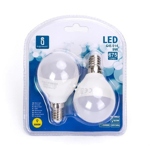 LED A5 G45 (2 pcs)(9W,E14,3000K)