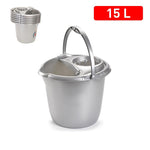 CUBO FREGONA REDONDO 15 L PLATA