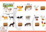 SET 3 ANIMALES  GRANJA BOLSA PVC