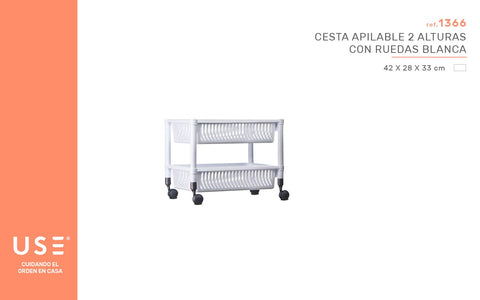 CESTA APILABLE 2ALTURAS CON RUEDAS