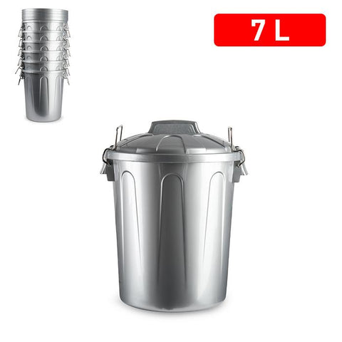 CUBO BASURA 7 L PLATA