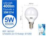 LED ESFéRICA G45 5W E14 LUZ FRíA