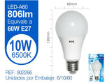 LED ESTáNDAR A60 10W E27 LUZ FRíA