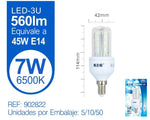 LED 3U 7W E14 LUZ FRíA