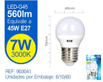 LED ESFéRICA G45 7W E27 LUZ CáLIDA