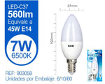 LED VELA C37 7W E14 LUZ FRíA