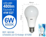 LED ESTáNDAR A60 6W E27 LUZ FRíA