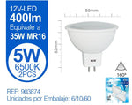 LED MR16 5W LUZ FRíA X2