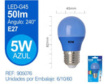 LED ESFERICA 5W E27 AZUL