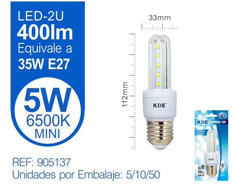 LED 2U MINI 5W E27 LUZ FRíA