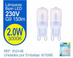 LED 230V G9 2W LUZ CáLIDA X2