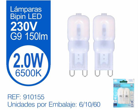 LED 230V G9 2W LUZ FRíA X2