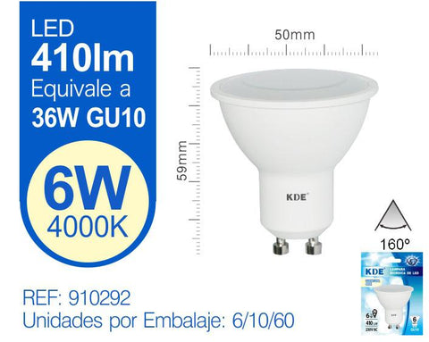 LED GU10 6W LUZ NATURAL