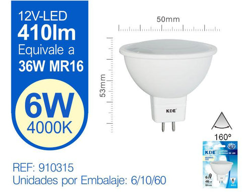 LED MR16 5W LUZ CáLIDA