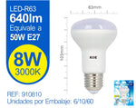 LED REFLECTORA R63 8W E27 LUZ CALIDA