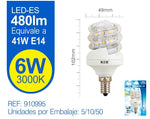 LED ESPIRAL 6W E14 LUZ CALIDA