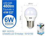 LED ESFéRICA G45 6W E27 LUZ FRíA C