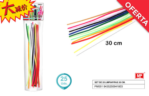 LIMPIA PIPAS 30 CM COLORES MP